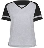 Augusta Ladies Fanatic 2.0 Tee 2914 GREY HEATHER/BLACK Front