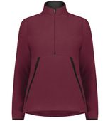 Augusta Ladies Chill Fleece 2.0 1/2 Zip Pullover 6857 MAROON (HLW) Pocket