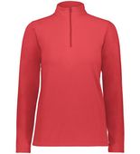 Augusta Ladies Micro-Lite Fleece 1/4 Zip Pullover 6864 SCARLET Pocket