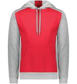 Augusta Adult Three-Season Fleece Pullover Hoodie 6865 SCARLET/GREY HEATHER Front