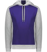 Augusta Adult Three-Season Fleece Pullover Hoodie 6865 PURPLE/GREY HEATHER Front
