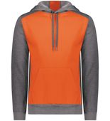 Augusta Adult Three-Season Fleece Pullover Hoodie 6865 ORANGE/CARBON HEATHER Front