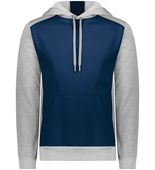 Augusta Adult Three-Season Fleece Pullover Hoodie 6865 NAVY/GREY HEATHER Front