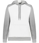 Augusta Ladies Three-Season Fleece Pullover Hoodie 6867 WHITE/GREY HEATHER Front