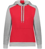 Augusta Ladies Three-Season Fleece Pullover Hoodie 6867 SCARLET/GREY HEATHER Front