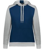 Augusta Ladies Three-Season Fleece Pullover Hoodie 6867 NAVY/GREY HEATHER Front