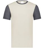 Augusta Gameday Vintage Ringer Tee 6876 BIRCH/CARBON HEATHER Front