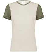 Augusta Ladies Gameday Vintage Ringer Tee 6878 BIRCH/OLIVE HEATHER Front