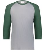 Augusta Gameday Vintage 3/4 Tee 6879 GREY HEATHER/DARK GREEN HEATHER Front