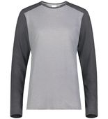 Augusta Ladies Gameday Vintage Long Sleeve Tee 6883 GREY HEATHER/CARBON HEATHER Front