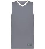 Augusta Match-Up Basketball Jersey 6886 GRAPHITE/WHITE Front