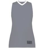 Augusta Ladies Match-Up Basketball Jersey 6888 GRAPHITE/WHITE Front
