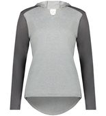 Augusta Ladies Gameday Vintage Hoodie 6902 GREY HEATHER/CARBON HEATHER Front