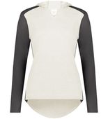 Augusta Ladies Gameday Vintage Hoodie 6902 BIRCH/CARBON HEATHER Front