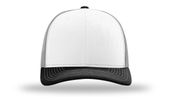 Richardson 112 Twill Mesh Snapback Trucker Caps WHITE/ALUMINUM/BLACK Front