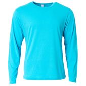 A4 Adult Softek Long Sleeve Tee N3029 ELECTRIC BLUE Front