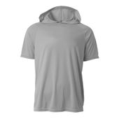 A4 Youth Short Sleeve Hooded Tee Nb3408 SILVER Front