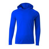A4 Youth Long Sleeve Hooded Tee Nb3409 ROYAL Front