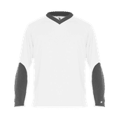 Badger Sweatless L/S Tee 426400 WH / GR Front