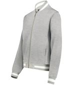Holloway Ladies V-Street Full Zip Jacket 223747 ATHLETIC HEATHER/WHITE Pocket