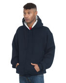 Bayside Adult Super Heavy Thermal-Lined Full-Zip Hooded Sweatshirt BA940 NAVY/ CREAM Pocket