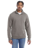 Comfortwash By Hanes Unisex Quarter-Zip Sweatshirt GDH425 CONCRETE GRAY Pocket