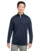 Harriton Men's Flash Snag Protection Plus Il Colorblock Quarter-Zip M786 DK NVY/ DK CHRCL Pocket
