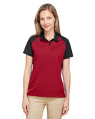 Team 365 Ladies' Command Snag-Protection Colorblock Polo TT21CW SPORT RED/ BLACK Pocket