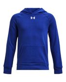 Under Armour Boys' Rival Fleece Hoodie 1379792 400 - ROYAL/WHITE Front