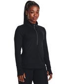 Under Armour Women's Qualifier Run 3/4 Zip 1379349 001 - BLACK/REFLECTIVE Pocket