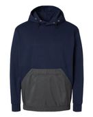 Mv Sport Mixed Media Hooded Sweatshirt MV-23112 NAVY/ CHARCOAL Front