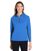 North End Ladies' Revive Coolcore Quarter-Zip Jacket NE410W LT NAUTICAL BLUE Pocket