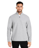 North End Men's Spirit Textured Quarter-Zip Jacket NE725 PLATINUM HEATHER Pocket
