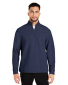 North End Men's Spirit Textured Quarter-Zip Jacket NE725 CLASSIC NAVY HTH Pocket