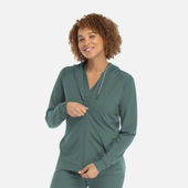 Focus Women's Hooded Zip Front Jacket 90301 SAGE Pocket