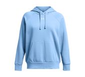 Under Armour Women's Rival Fleece Hoodie 1379500 475 - CAROLINA BLUE/WHITE Front