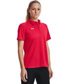 Under Armour Women's Tech Team Polo 1370431 600 - RED Pocket