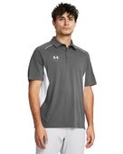 Under Armour Men's Title Polo 1383263 025 - CASTLEROCK/WHITE Pocket