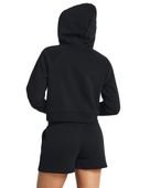 Under Armour Women's Rival Fleece Crop Full-Zip Hoodie 1385890 001 - BLACK/WHITE Back