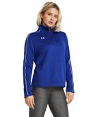 Under Armour Women's Command Warm Up 1/4 Zip Jacket 1383274 400 - TEAM ROYAL/WHITE Pocket