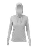Anetik Women's Breeze Tech Hooded T-Shirt WSBRZH0 ALLOY HEATHER Front