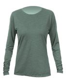 Anetik Women's Breeze Tech Long Sleeve T-Shirt WSBRZL0 DARK OLIVE HEATHERED Front