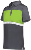 Womens 3-Button, 50+UPF Polo Shirt (Black,Carbon,Cardinal,Sky,Forest,Kelly,Maroon,Navy,White) CARBON/LIME Pocket