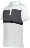 Womens 3-Button, 50+UPF Polo Shirt (Black,Carbon,Cardinal,Sky,Forest,Kelly,Maroon,Navy,White) WHITE/CARBON Pocket