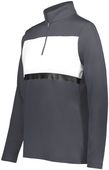 Holloway Ladies Prism Bold 1/4 Zip Pullover 222791 CARBON/WHITE Pocket