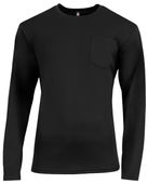 A4 Sprint Long Sleeve Pocket Tee N3521 BLACK Front
