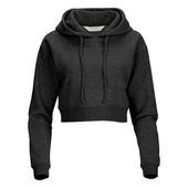 Boxercraft Women's Fleece Cropped Hoodie BW5404 CHARCOAL HTHR Front