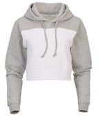 Boxercraft Women's Fleece Cropped Hoodie BW5404 OXFORD HTHR-WHI Front