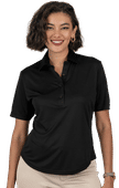 Blue Generation Ladies Bonded Collar Dress Polo BG6007 BLACK Pocket