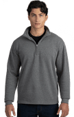 Blue Generation Adult Westport 1/4 Zip Pullover BG9305 DARK HEATHER GREY Pocket